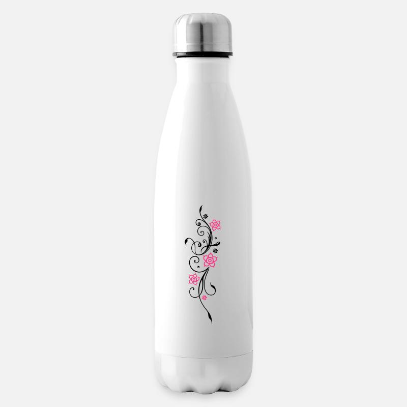Belle fleurs en filigrane. Élément floral. - Bouteille isotherme - blanc