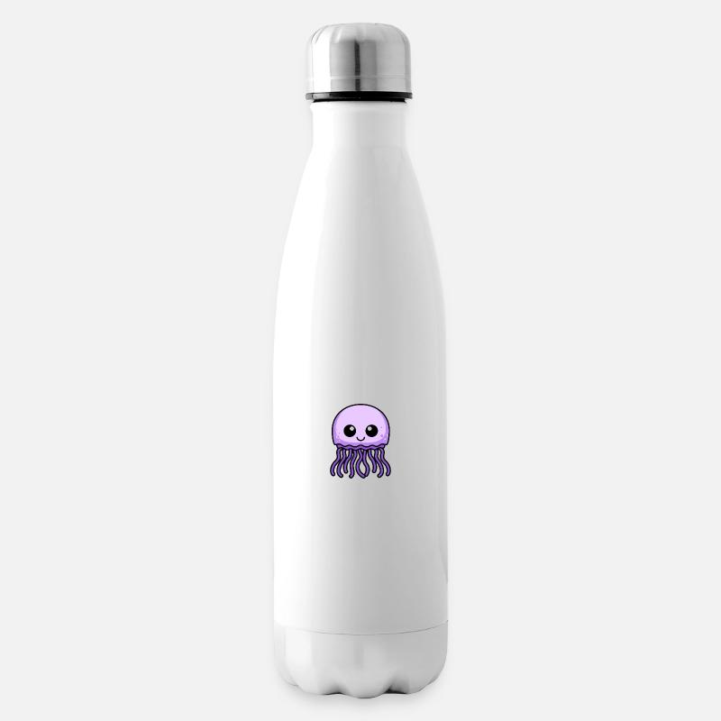 Qualle Comic Tier - Isolierflasche - Weiß