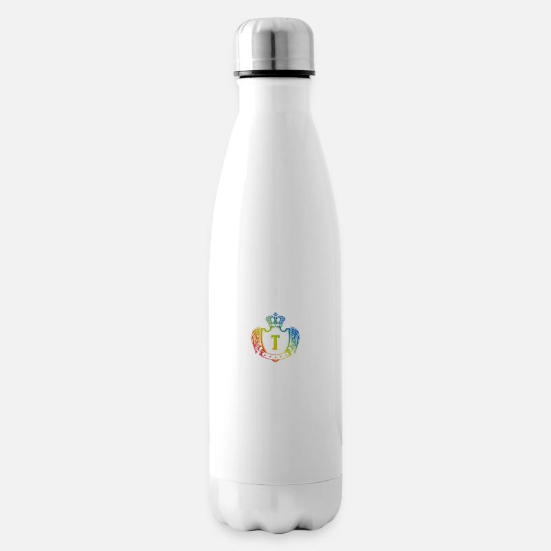 T Buchstabe Wappen - Isolierflasche - Weiß