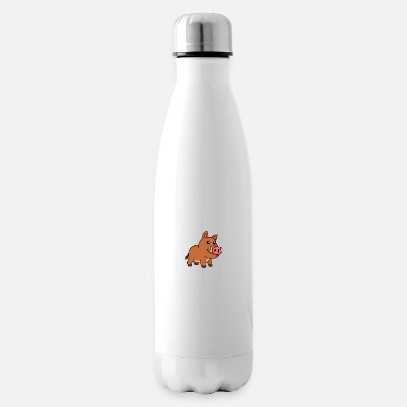 Wildschwein Comic Tier - Isolierflasche - Weiß