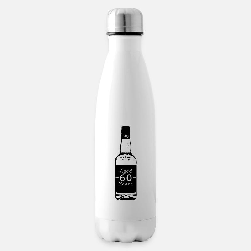 60 years - whiskey - Insulated Water Bottle - white
