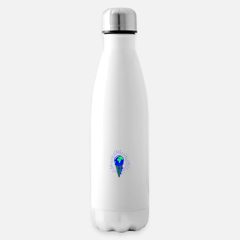 Eiskugel Welt Klima Erde - Isolierflasche - Weiß