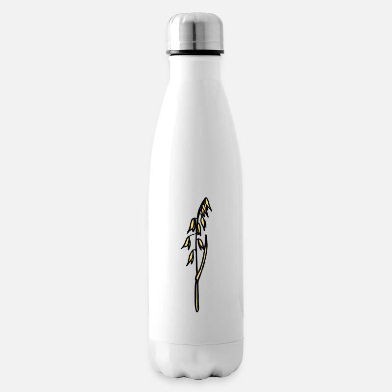 Hafer Ähre Ackerbau lustiges Geschenk Bauernhof - Isolierflasche - Weiß