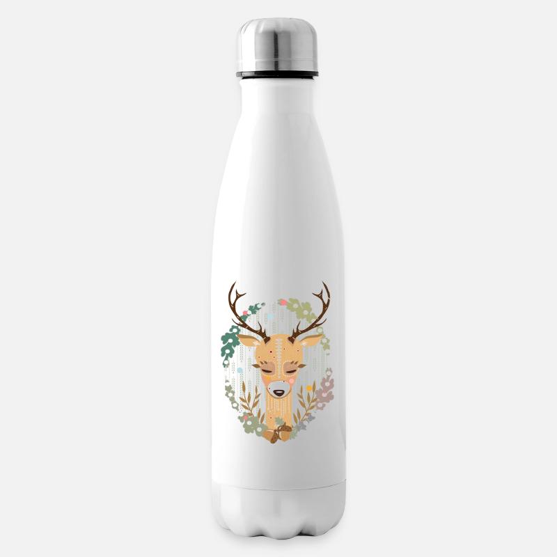 Hirsch im Wald - Isolierflasche - Weiß
