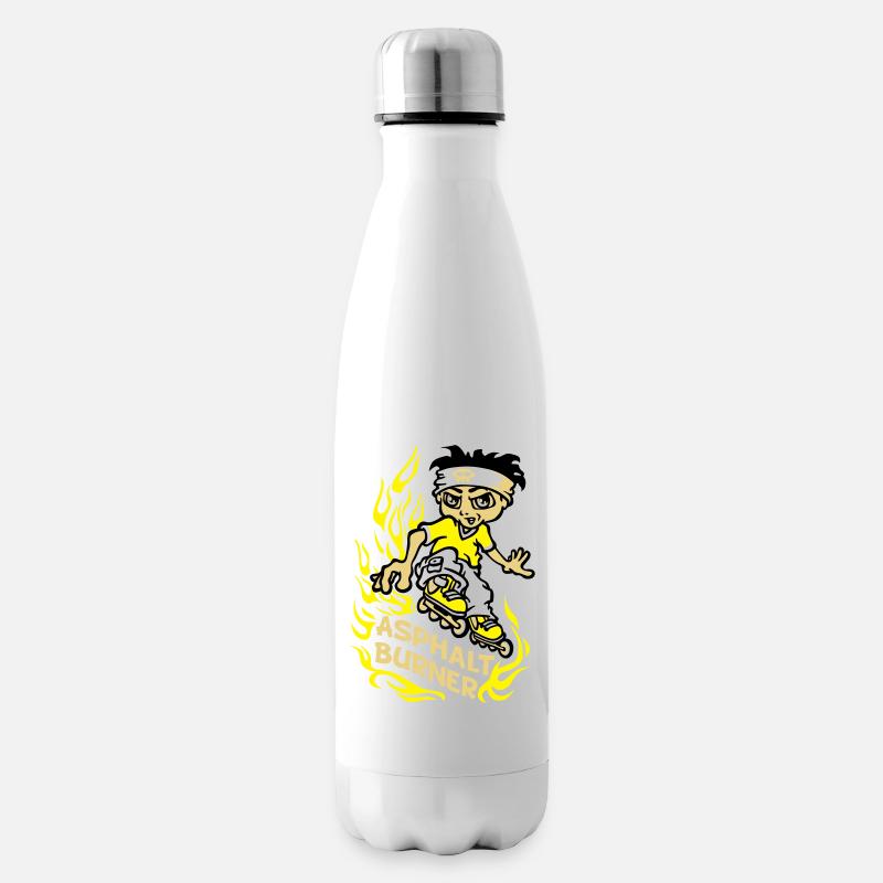 Garçon et rollers en ligne - Bouteille isotherme - blanc