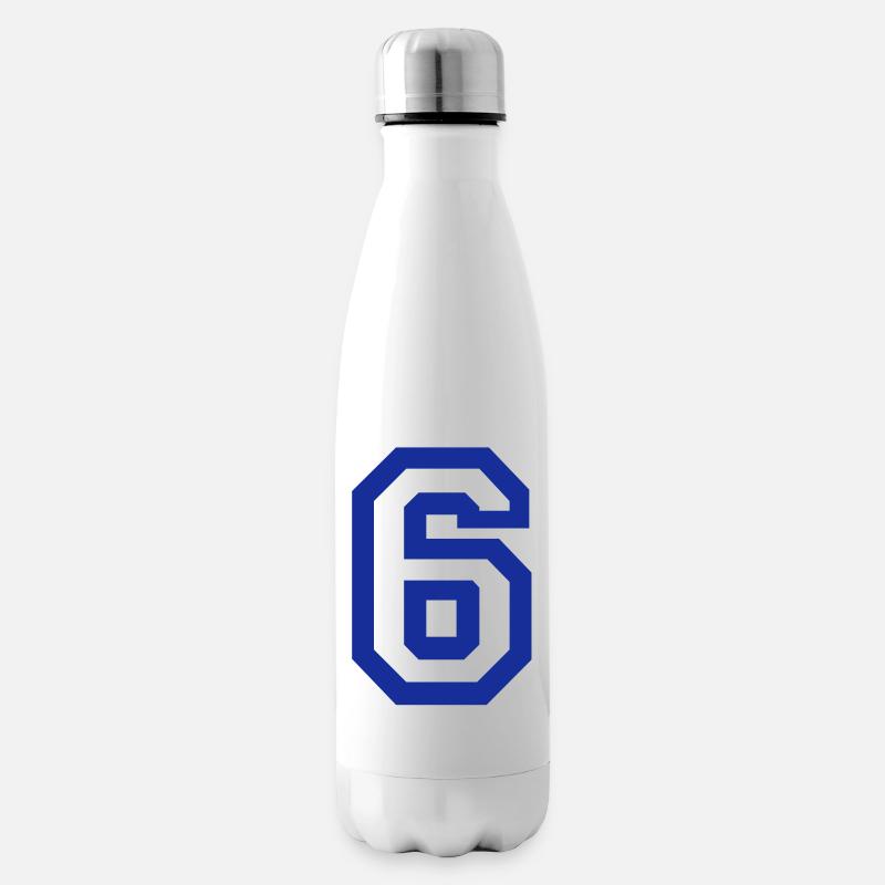 6 - Nummer - Isolierflasche - Weiß
