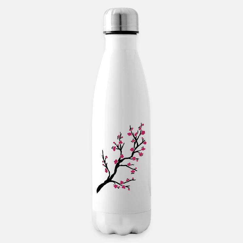Kirschzweig - Isolierflasche - Weiß