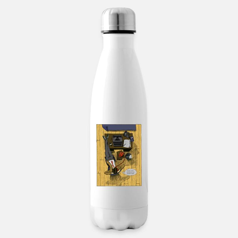 Beschäftigter Mann - Isolierflasche - Weiß