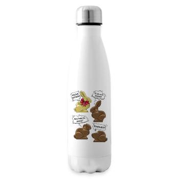 Lustige Osterhasen Ostern Illustration Cartoon - Isolierflasche - Weiß - Rechts