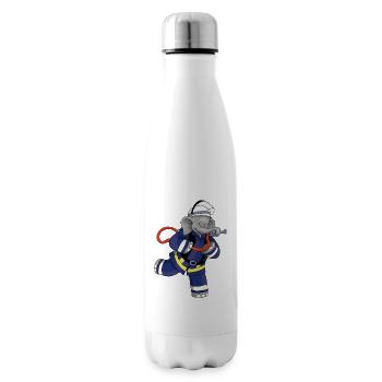 Benjamin Blümchen als Feuerwehrmann - Isolierflasche - Weiß - Rechts