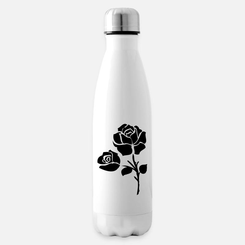 balck_roses_flower - Isolierflasche - Weiß