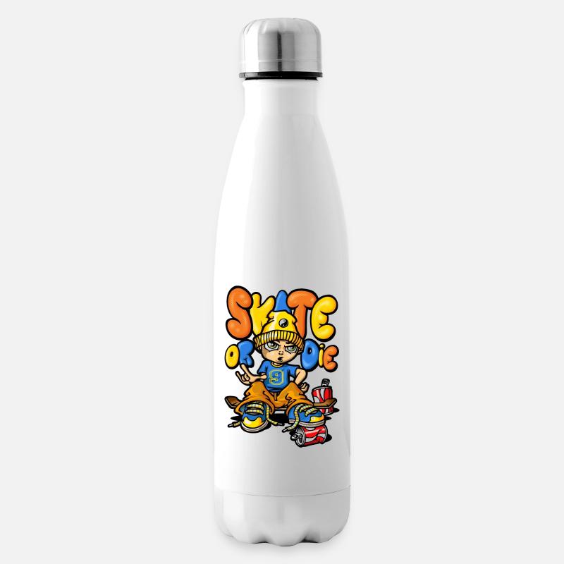 Skateboard und Graffiti - Isolierflasche - Weiß