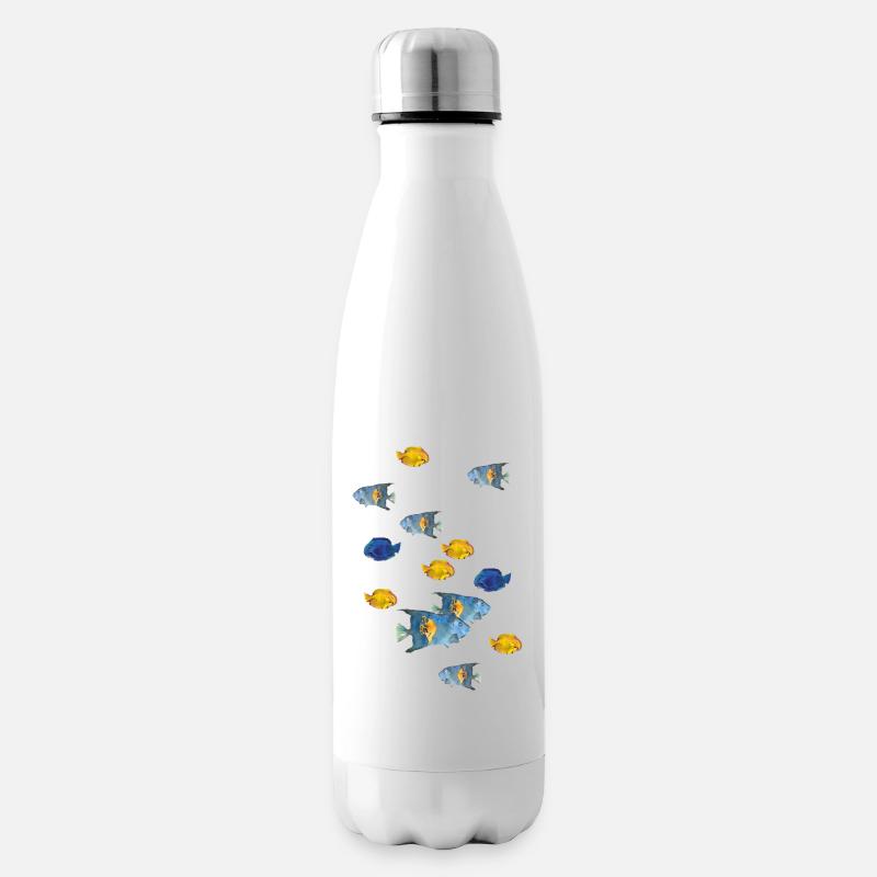 Fischschwarm - Isolierflasche - Weiß