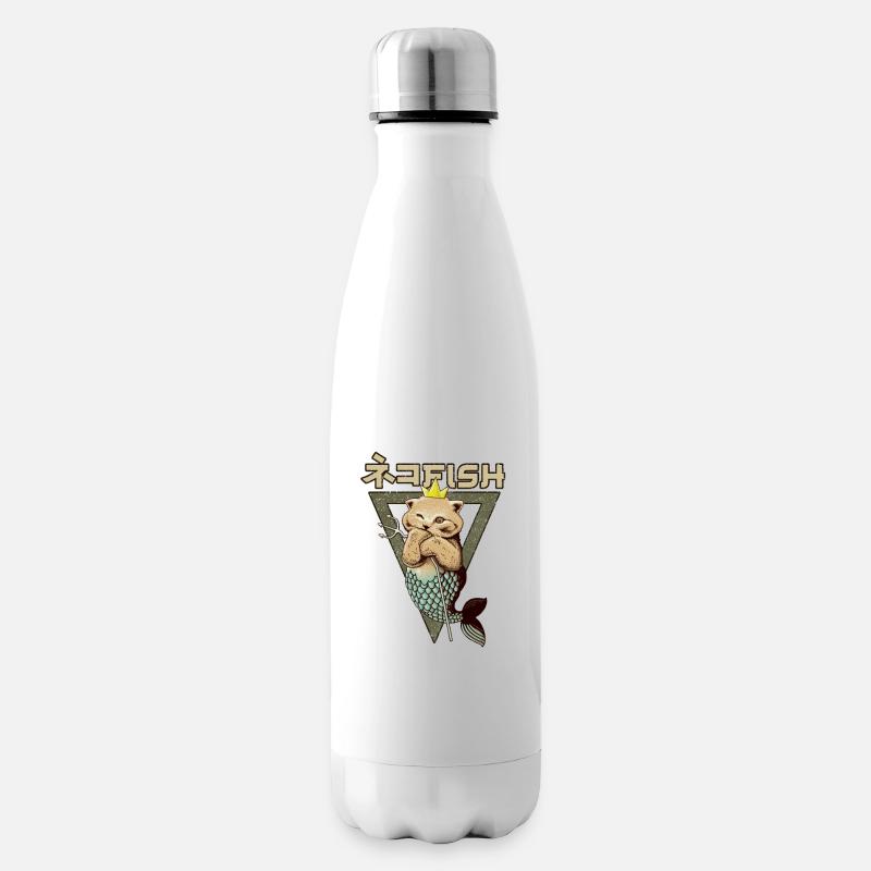 roi poisson-chat - Bouteille isotherme - blanc