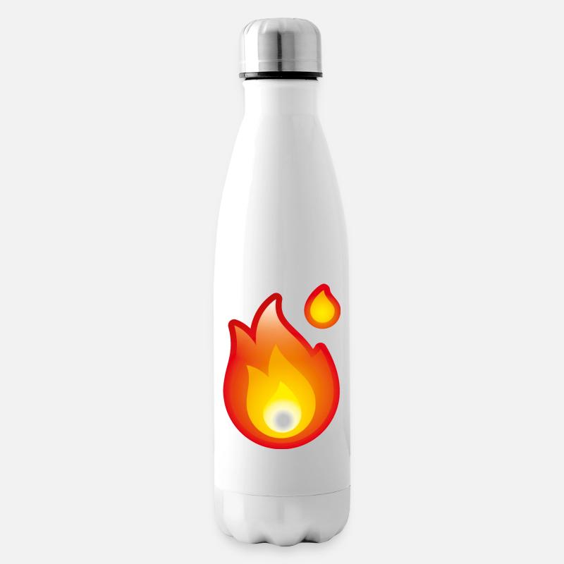 Smiley Fire - Isolierflasche - Weiß