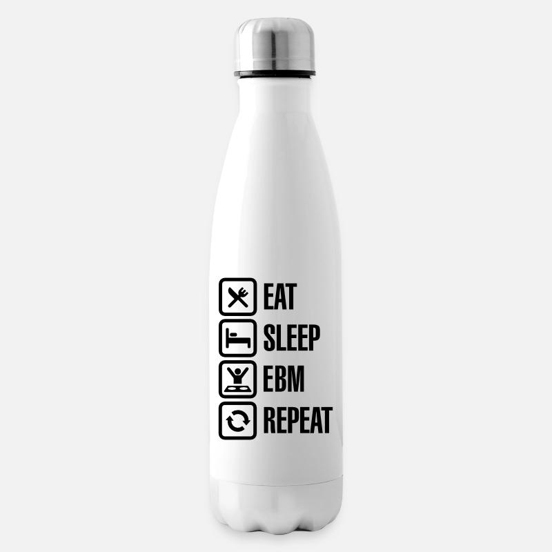 Eat Sleep EBM Repeat - Bouteille isotherme - blanc
