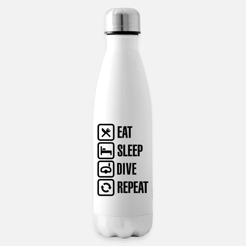 Eat Sleep Dive Repeat - Insulated Water Bottle - white