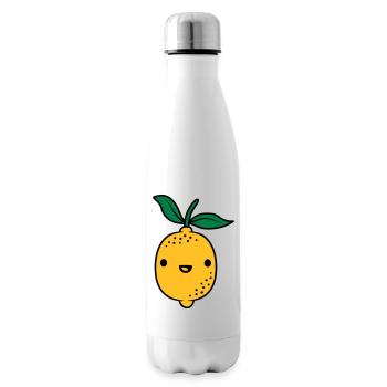 Kawaii lemon fruit - Insulated Water Bottle - white - Right