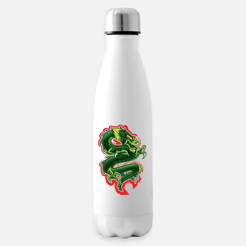 Drachen - Isolierflasche - Weiß