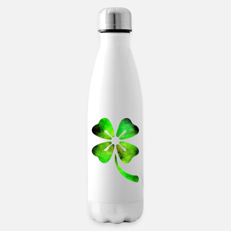 Kleeblatt Aquarell St. Patricks Day - Isolierflasche - Weiß