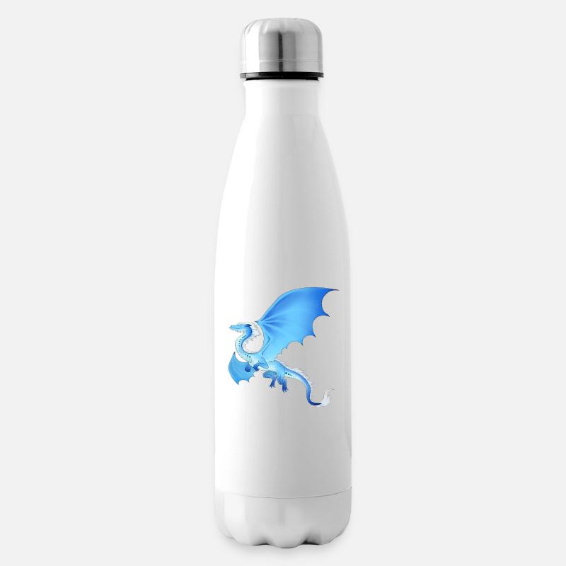 Wasserdrache, blau Dragon - Isolierflasche - Weiß