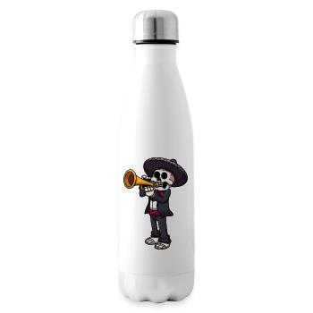 Mariachi Skeleton spielt Trompete - Isolierflasche - Weiß - Rechts