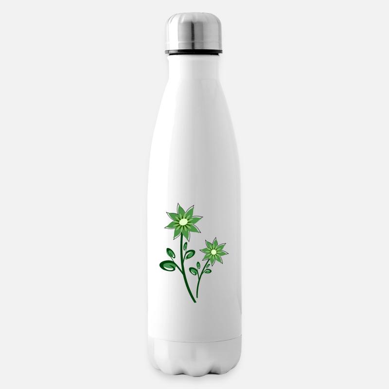 fleurs vertes résumé - Bouteille isotherme - blanc