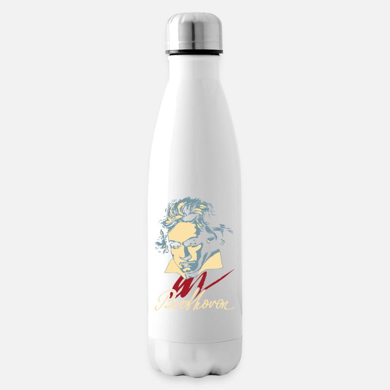 Beethoven (dunkel) - Isolierflasche - Weiß