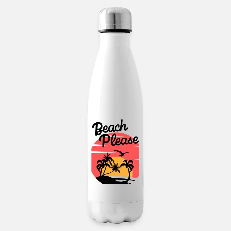 Beach Please - Chemise Palm Sunset - Bouteille isotherme - blanc