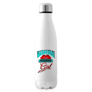 Harmonica girl pour femme harmoniciste - Bouteille isotherme - blanc - Droite