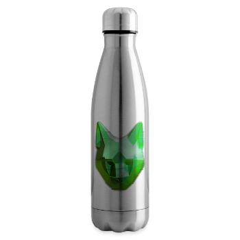 Chat Cristal Vert - Bouteille isotherme - argent clair - Droite