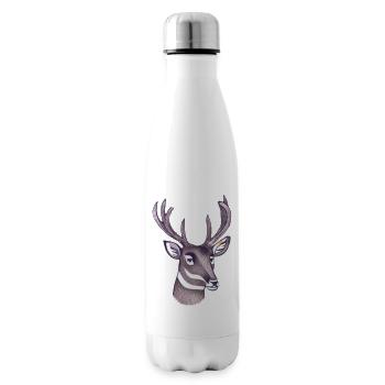 Hirschkopf im Herbst Hirsch Geweih Bock Reh Kitz 7 - Isolierflasche - Weiß - Rechts