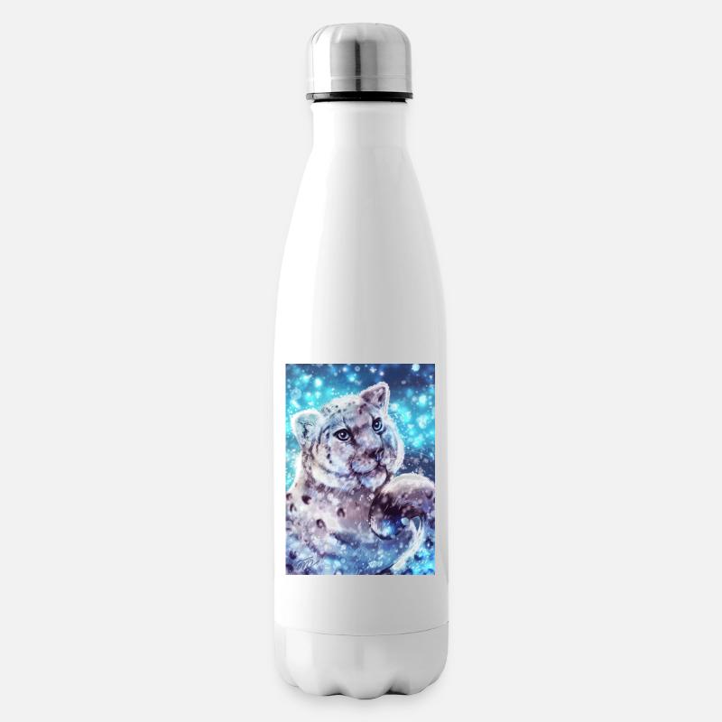 Die Schneeleopardin - Isolierflasche - Weiß