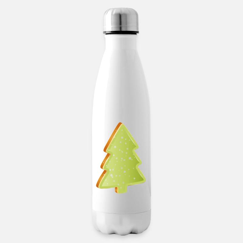 Tannenbaum Plätzchen mit grünen Zuckerguss - Isolierflasche - Weiß