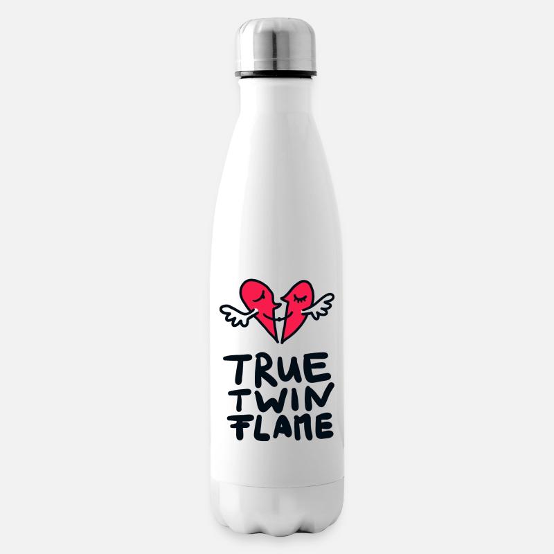demi-cœurs True Twin Flame - Bouteille isotherme - blanc
