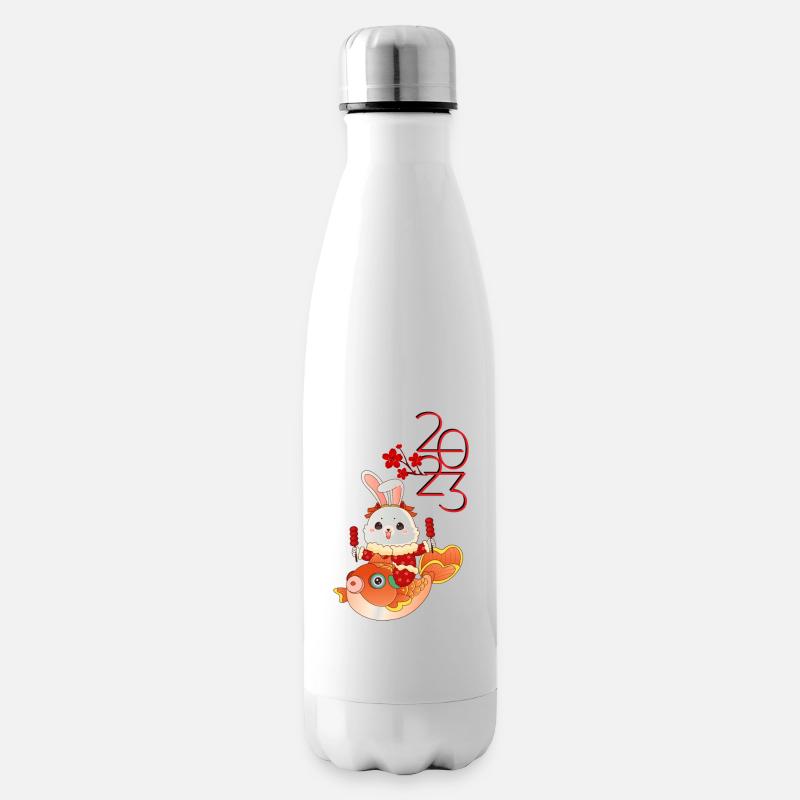 Chinesisches Neujahrsdesign 2023 - Isolierflasche - Weiß