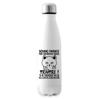 Idée Cadeau Départ Collègue de Travail Humour - Bouteille isotherme - blanc - Droite