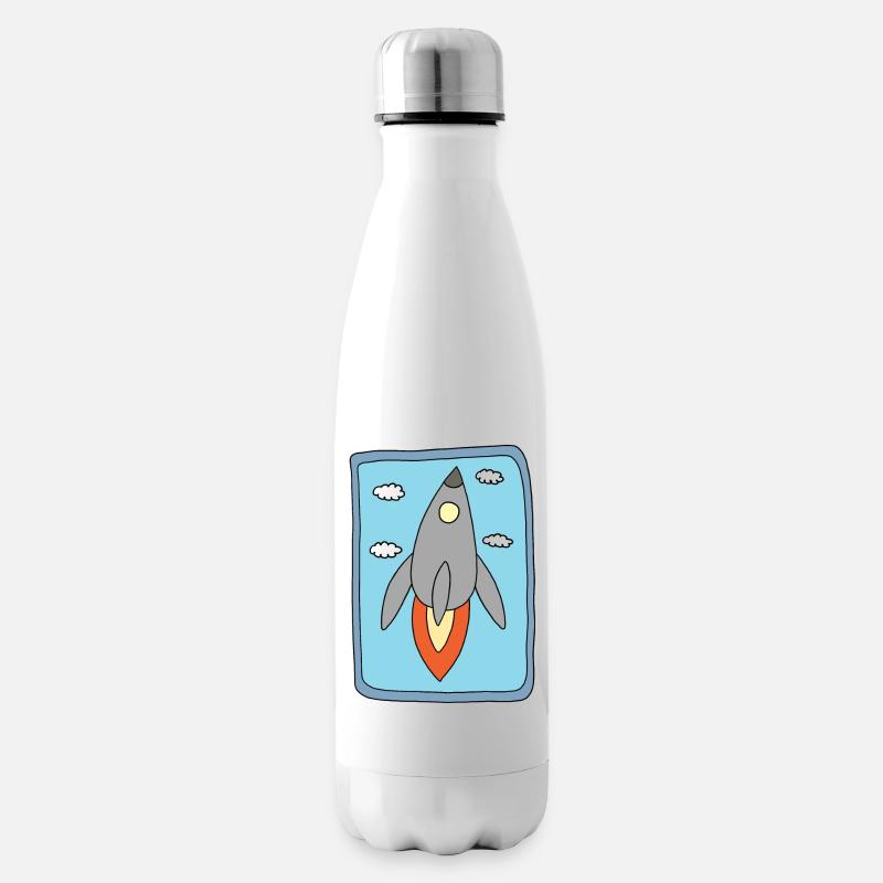 Rocket Design - Insulated Water Bottle - white
