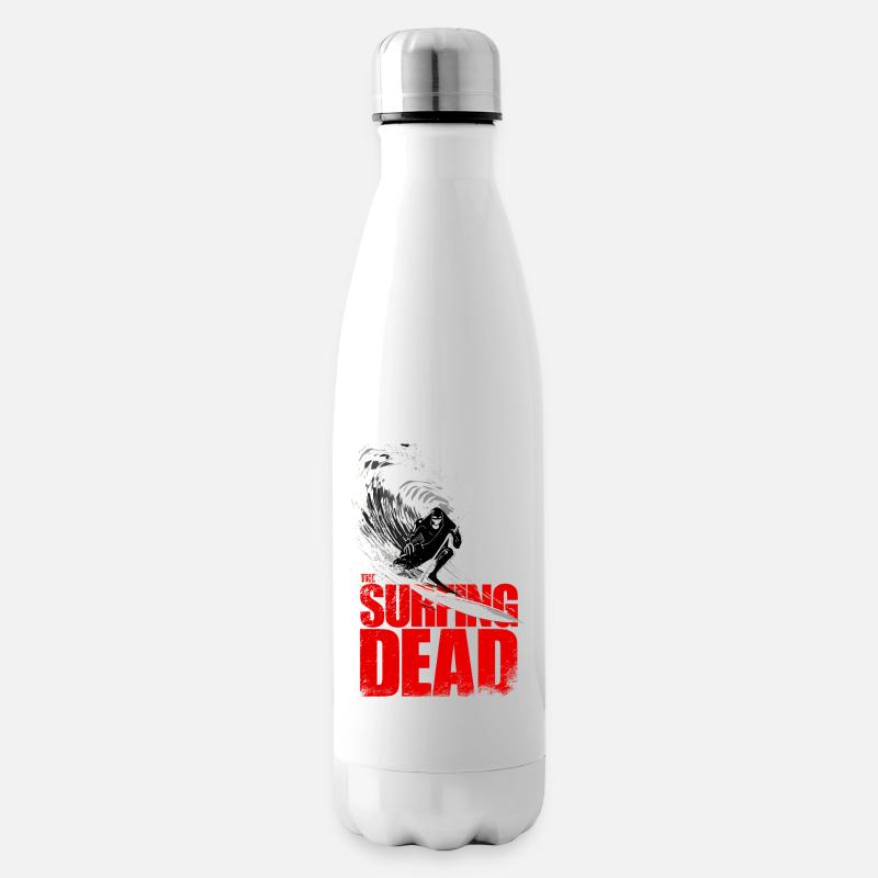 Surfing Dead Sensenmann Surfer Wave Design - Isolierflasche - Weiß