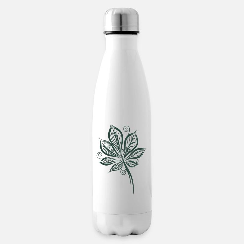 Kastanienblatt Blatt Kastanie - Isolierflasche - Weiß