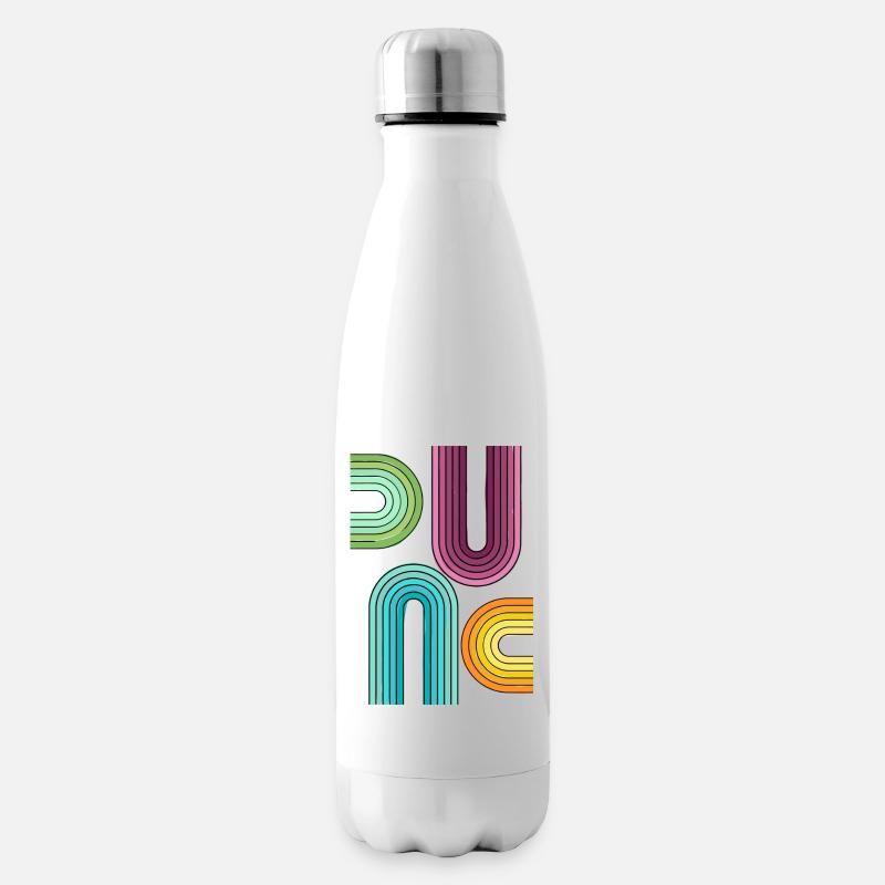 buntes Muster - Isolierflasche - Weiß