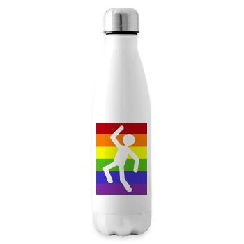 bonhomme sur fond arc-en-ciel - Bouteille isotherme - blanc - Droite