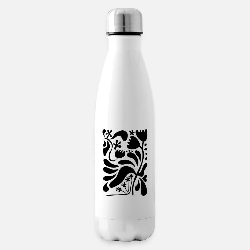 Abstrakte Blumen Matisse Stil - Isolierflasche - Weiß
