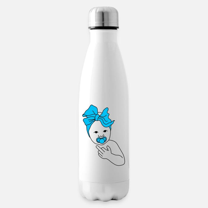 baby middlefinger blue - Isolierflasche - Weiß