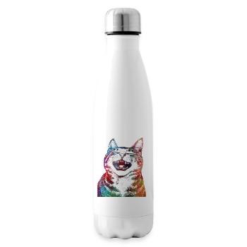 Lustige Katze 1 - Isolierflasche - Weiß - Rechts