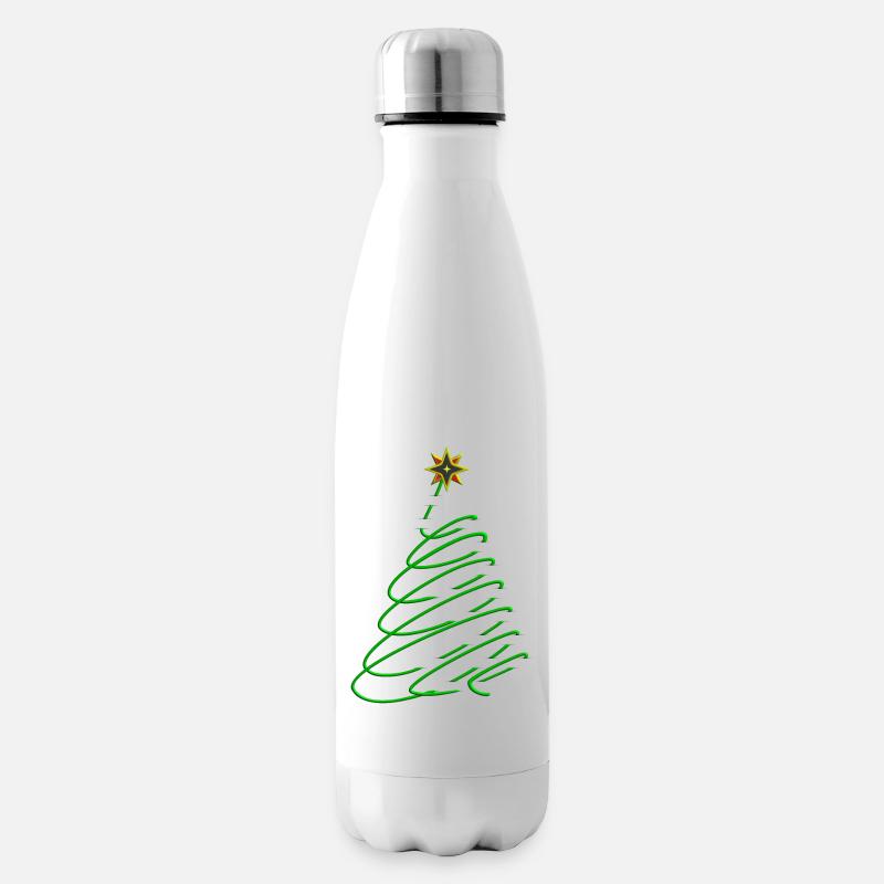 Spirale d’arbre de Noël avec étoile - Bouteille isotherme - blanc