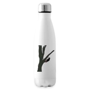 Specht im Winter - Isolierflasche - Weiß - Rechts