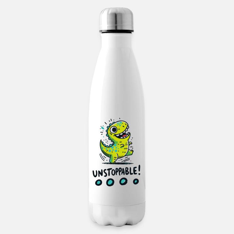 T-Rex Unstoppable – Lustiges Dinosaurier-Design - Isolierflasche - Weiß