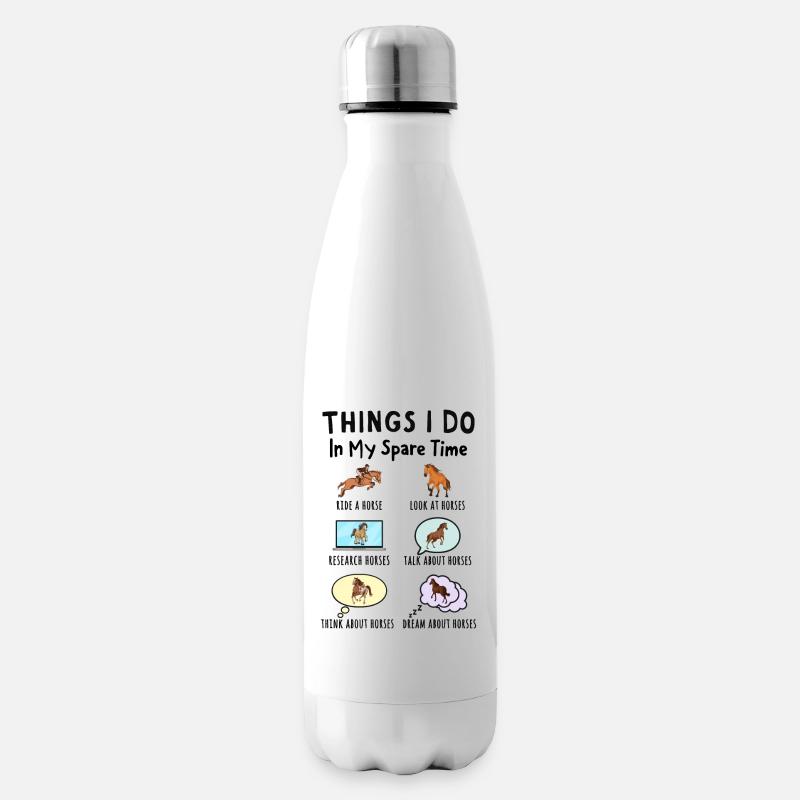 Was ich in meiner Freizeit mache: Alles über Pferd - Isolierflasche - Weiß