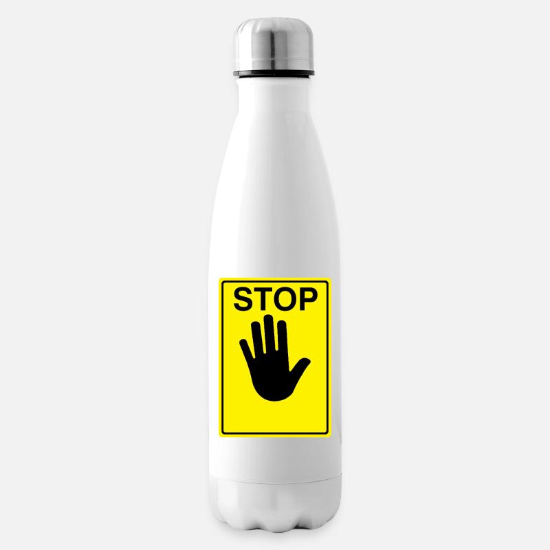 Stop Schild Logo - Isolierflasche - Weiß